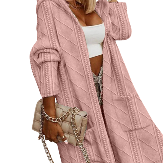 Havilah Cardigan | Long Hooded Cotton Blend Sweater