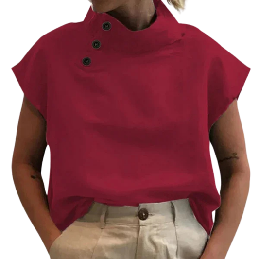Ulanda Top | Short-Sleeve High-Neck Women’s Top