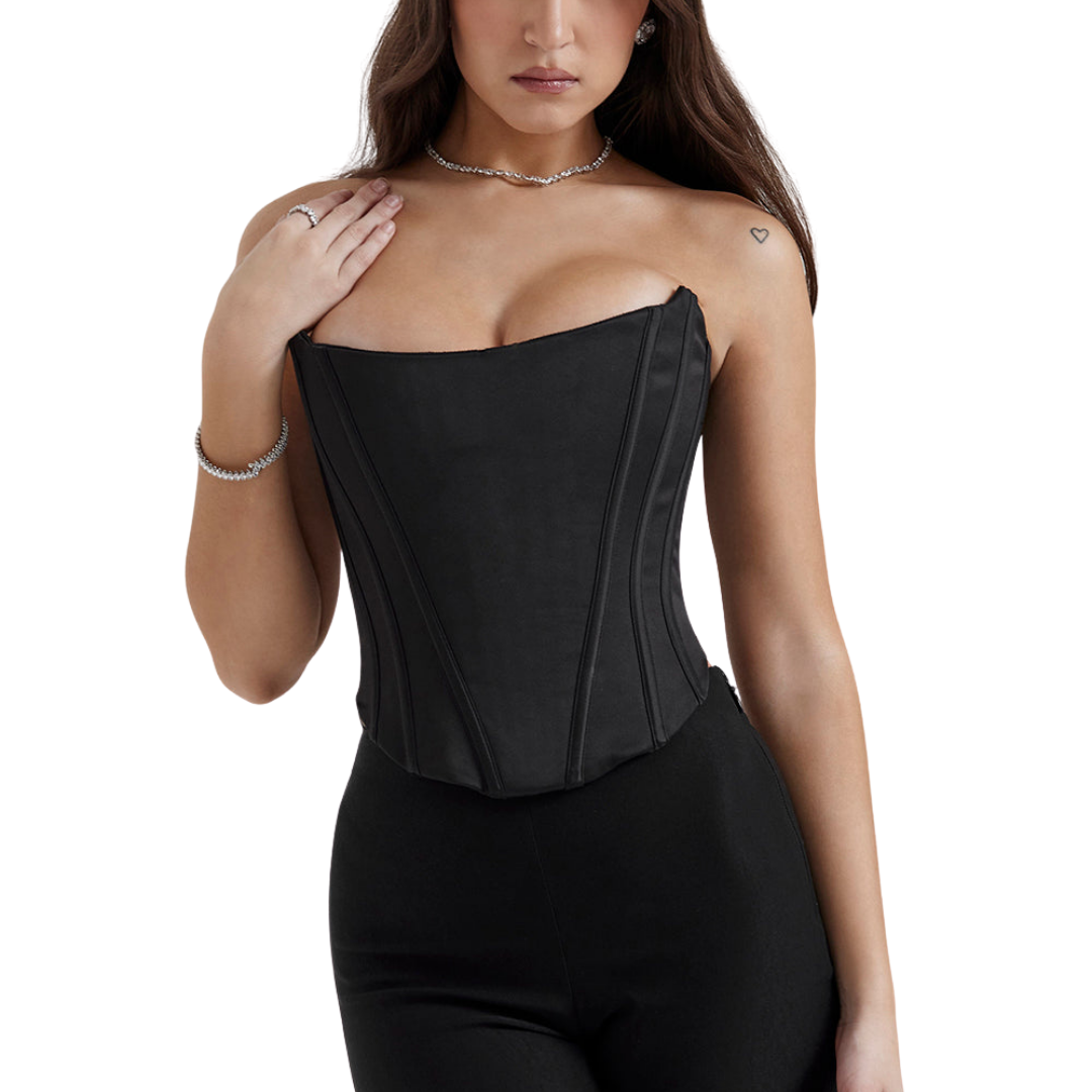 Beatrice Corset Top | Women’s Structured Corset with Lace Back Detail for Elegant Styling