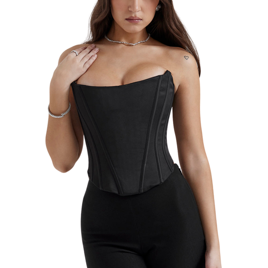 Beatrice Corset Top | Women’s Structured Corset with Lace Back Detail for Elegant Styling