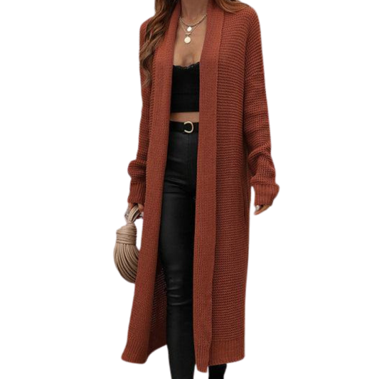 Penda Cardigan | Women's Autumn Long Length Open Front Knit Cardigan