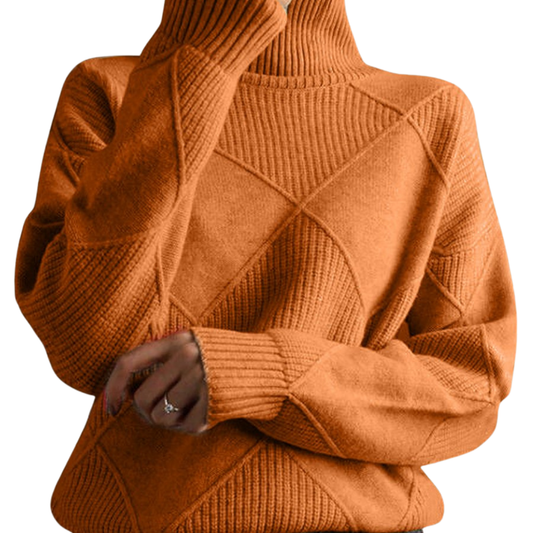 Ciara Jumper | High Neck Diamond Texture Knit Jumper