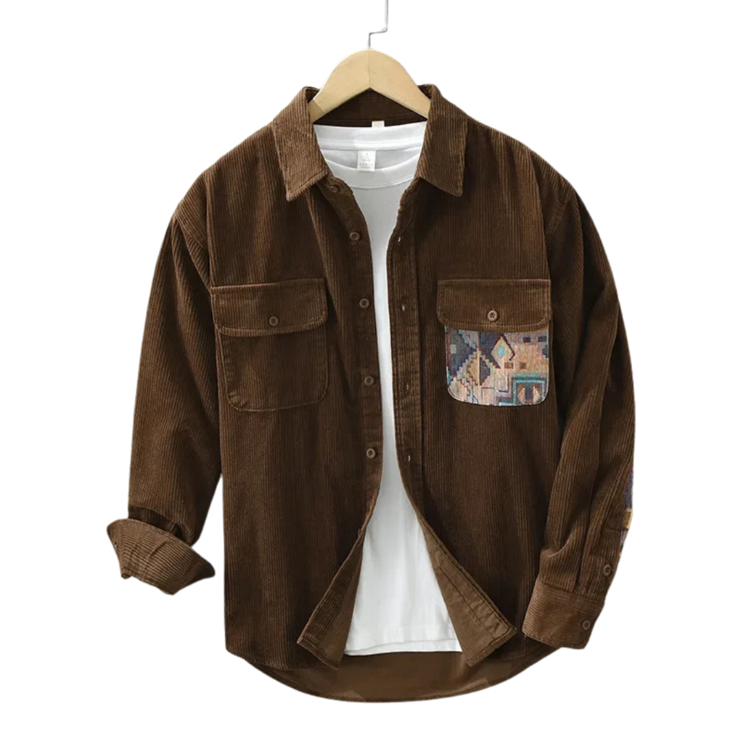 Fintan Men's Shirt | Comfort Velvet Long Sleeve Shirt