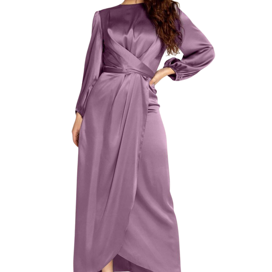 Gianna Dress | Elegant Satin Maxi Dress with Side Slit