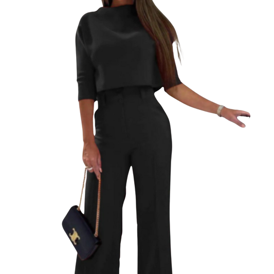 Udelia Set | Two-Piece Wide-Leg Pants & 3/4 Sleeve Top