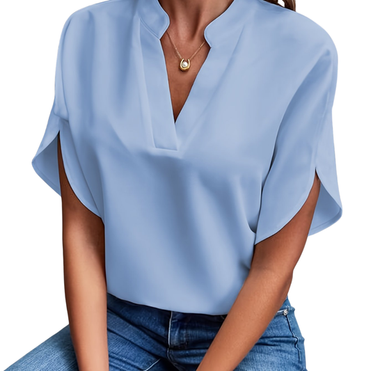 Zandra Blouse | Women’s Lightweight Elegant Blouse with Soft Drape and Classic Collar