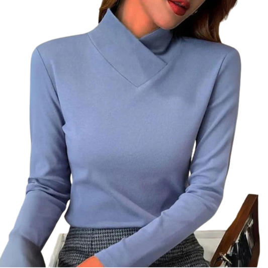 Eden T-Shirt | Blue Long Sleeve Casual Top