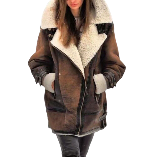 Gwyneth Jacket | Suede Sherpa-Lined Jacket