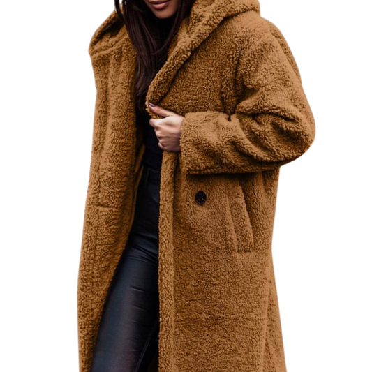 Caitriona  Coat | Long Teddy Fleece Coat, Cozy and Stylish