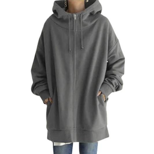 Nita Hoodie | Women's Autumn Oversized Zip-Up Hoodie with Pockets