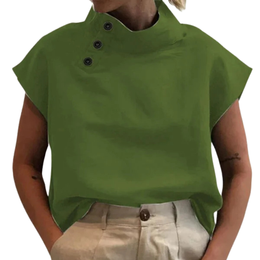 Ulanda Top | Short-Sleeve High-Neck Women’s Top