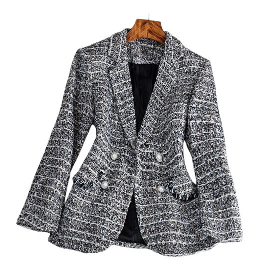 Nisha Blazer | Elegant Tweed Double-Breasted Blazer