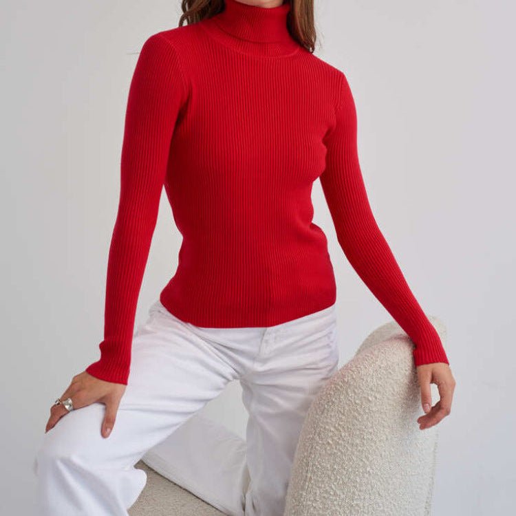 Velia Jumper | Autumn Slim Fit Ribbed Turtleneck Jumper