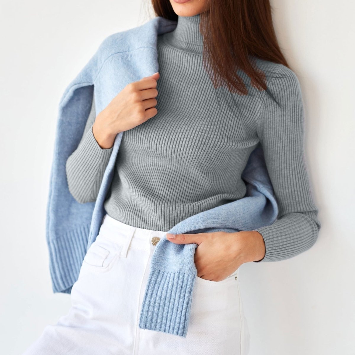 Velia Jumper | Autumn Slim Fit Ribbed Turtleneck Jumper