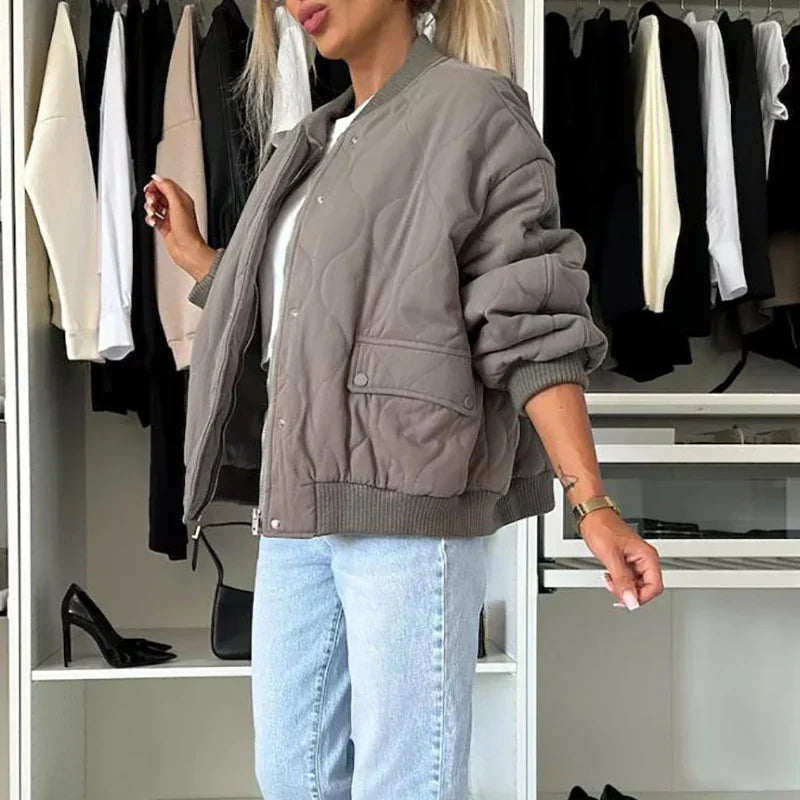 Shakira Jacket | Autumn Quilted Casual Bomber Jacket
