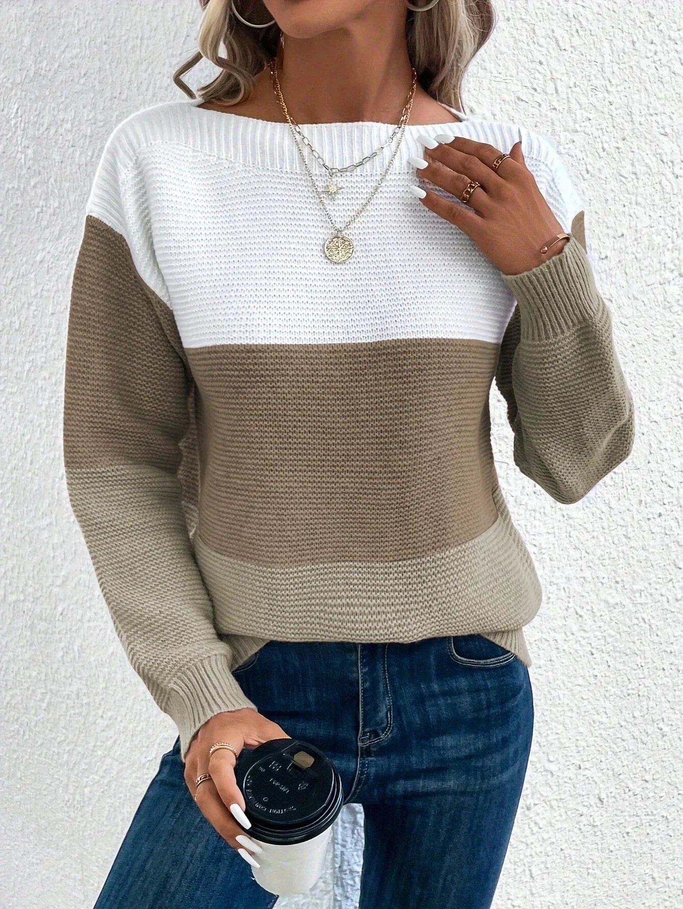 Tiara Jumper | Autumn Color Block Knitted Jumper
