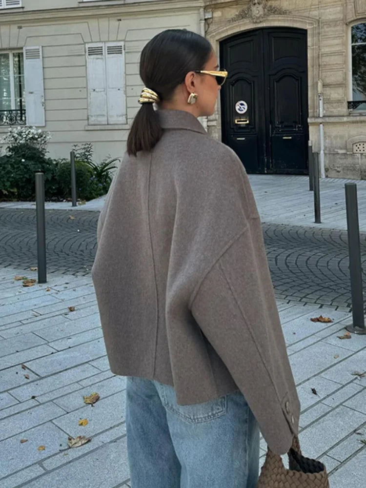 Sariyah Jacket | Autumn Cropped Wool Button-Up Jacket