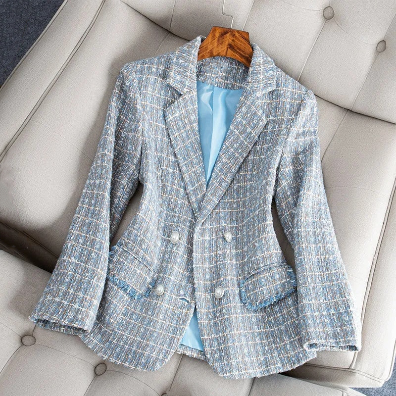 Nisha Blazer | Elegant Tweed Double-Breasted Blazer