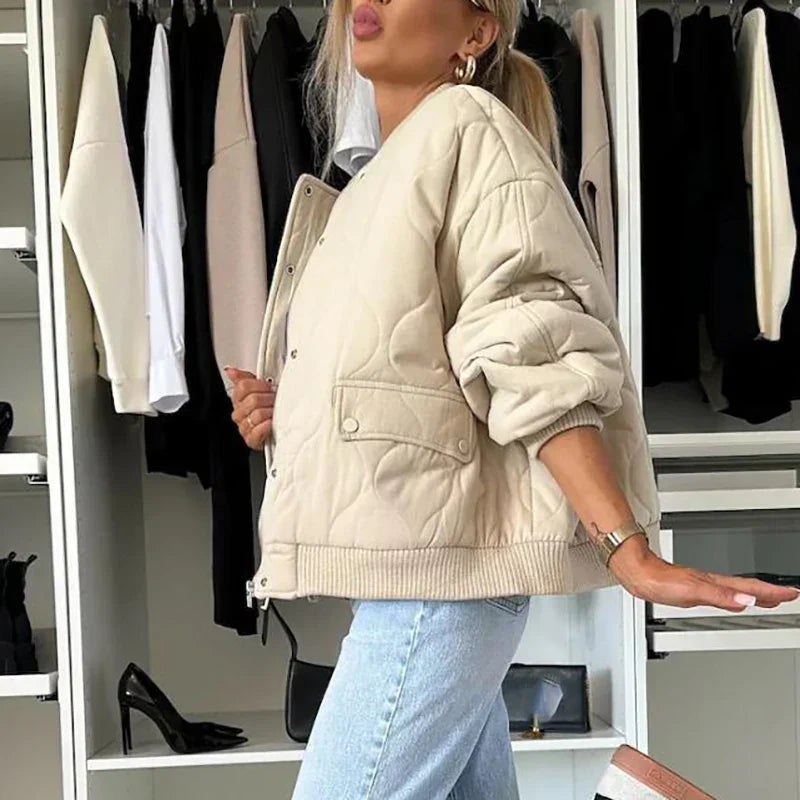 Shakira Jacket | Autumn Quilted Casual Bomber Jacket