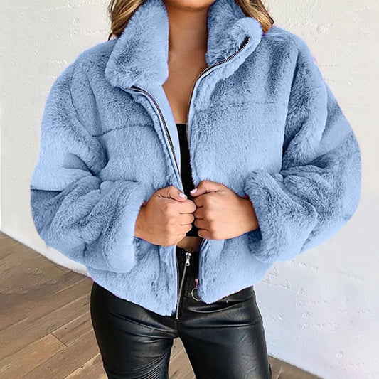 Sharon Jacket | Autumn Faux Fur Zipped Jacket