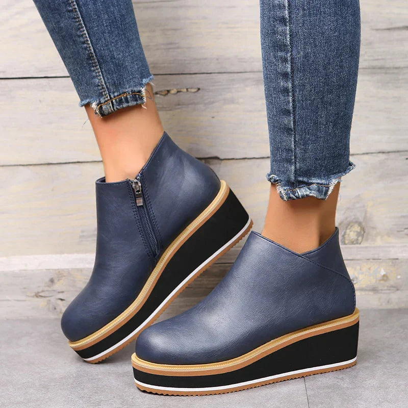 Clea Boots | Stylish Ankle Boots with Zip and Platform, Bold and Comfortable