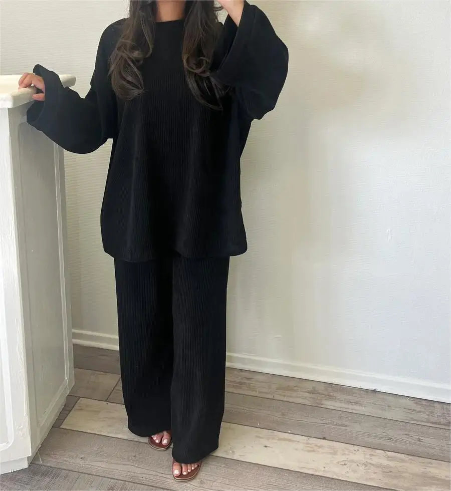 Tana Lounge Set | Autumn Relaxed Ribbed Two-Piece Set