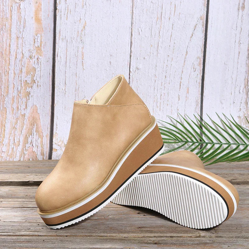 Clea Boots | Stylish Ankle Boots with Zip and Platform, Bold and Comfortable