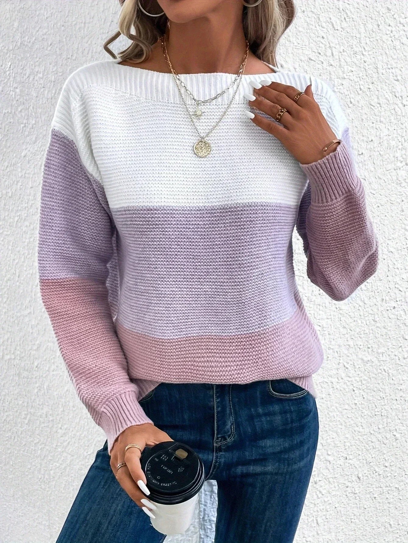 Tiara Jumper | Autumn Color Block Knitted Jumper