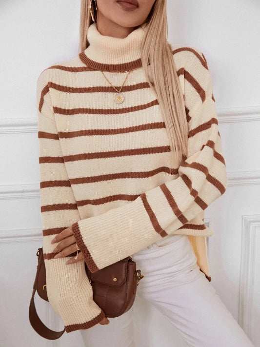 Tiphany Jumper | Autumn Striped Turtleneck Jumper
