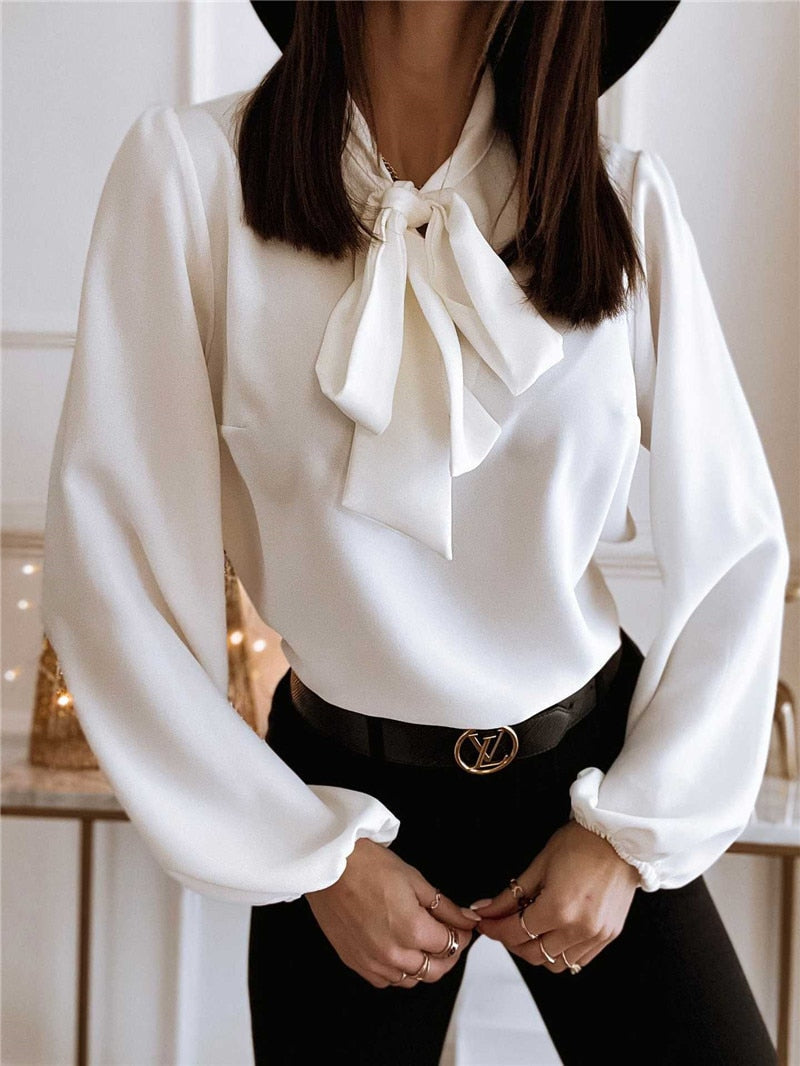 Nadeen  Blouse | Elegant Bow Winter Blouse for Women