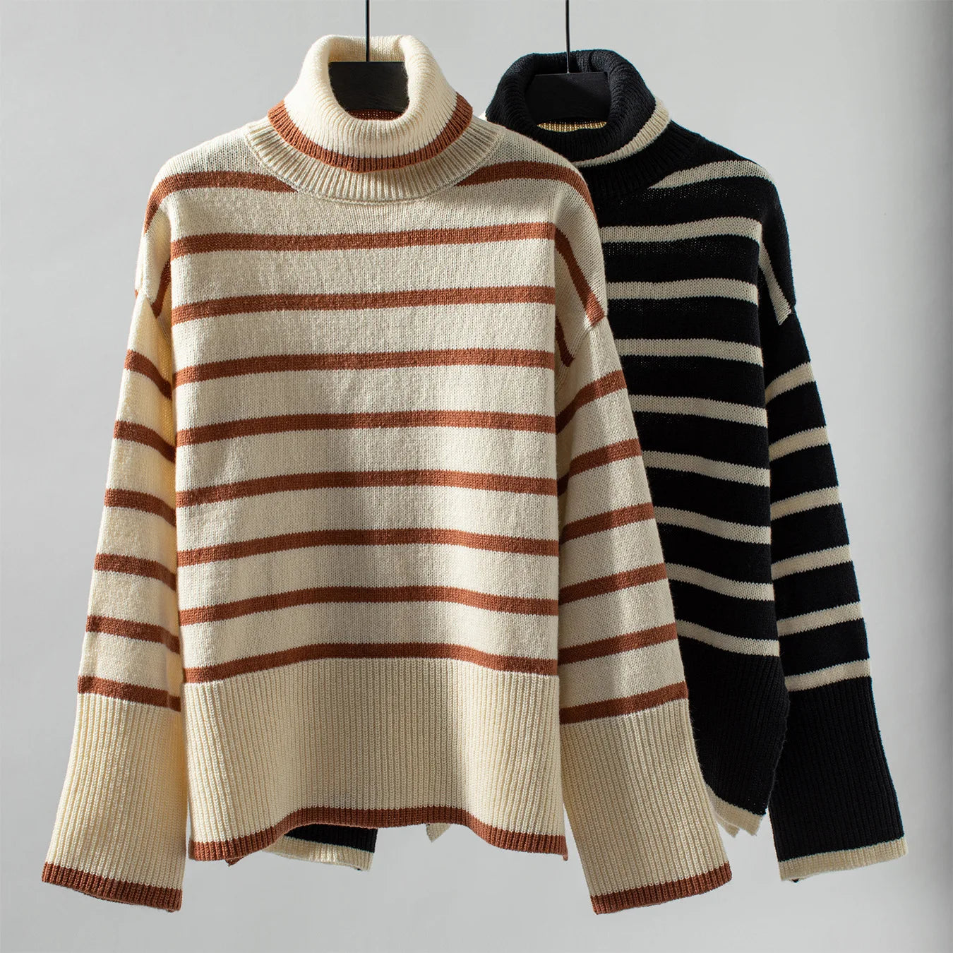 Tiphany Jumper | Autumn Striped Turtleneck Jumper