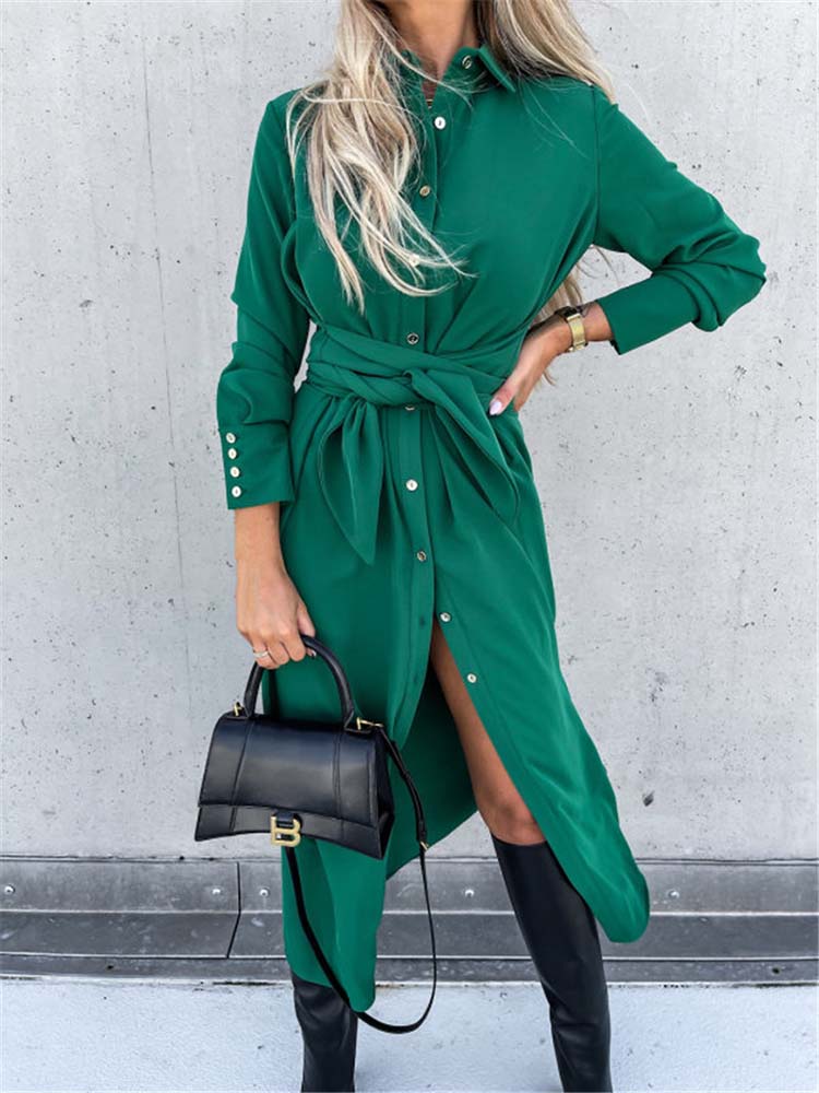 Kaylin Dress | Long-Sleeve Shirt Dress with Collar