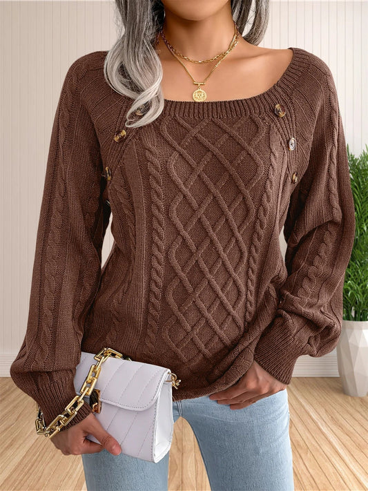 Thyra Jumper | Autumn Cable Knit Button Jumper