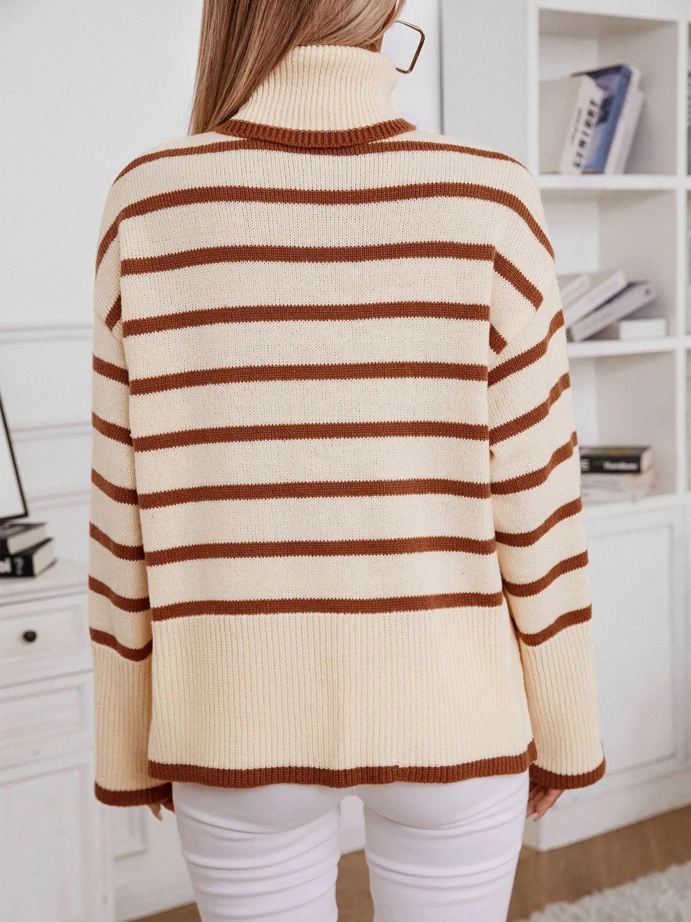 Tiphany Jumper | Autumn Striped Turtleneck Jumper