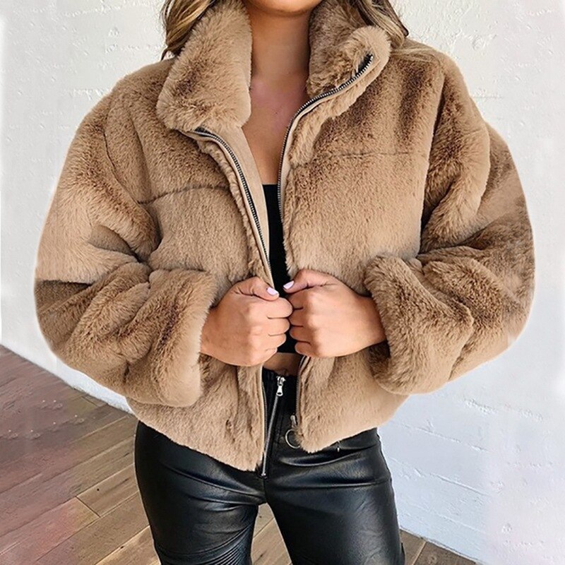 Sharon Jacket | Autumn Faux Fur Zipped Jacket