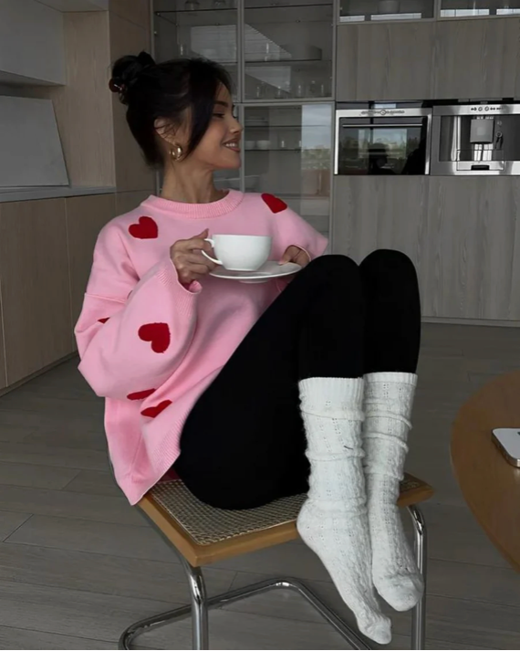 Winx Jumper | Women’s Autumn Heart Pattern Knitted Jumper