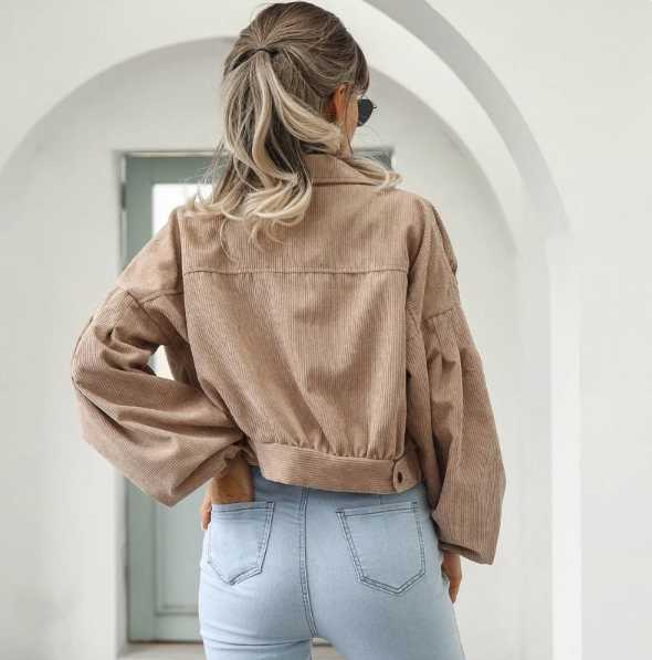 Wysonia Jacket | Women’s Autumn Cropped Corduroy Jacket