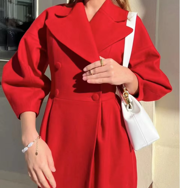Teri Coat | Autumn Elegant Double-Breasted Midi Coat
