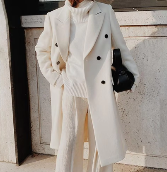 Tess Coat | Autumn Double-Breasted Long Coat