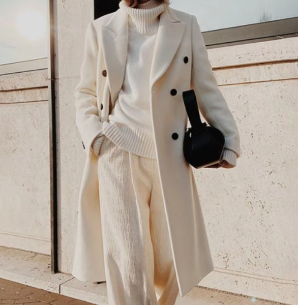 Tess Coat | Autumn Double-Breasted Long Coat
