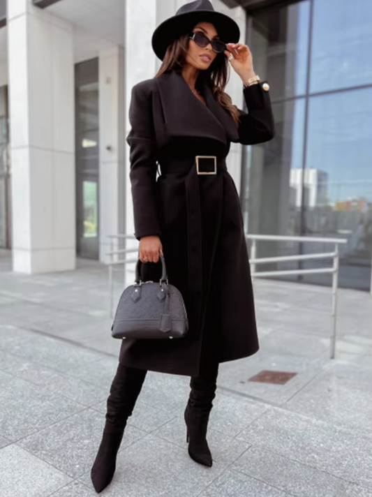 Teyah Coat | Autumn Belted Elegance Coat