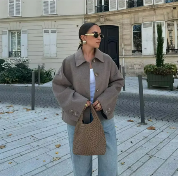 Thalia Jacket | Autumn Cropped Button-Up Jacket