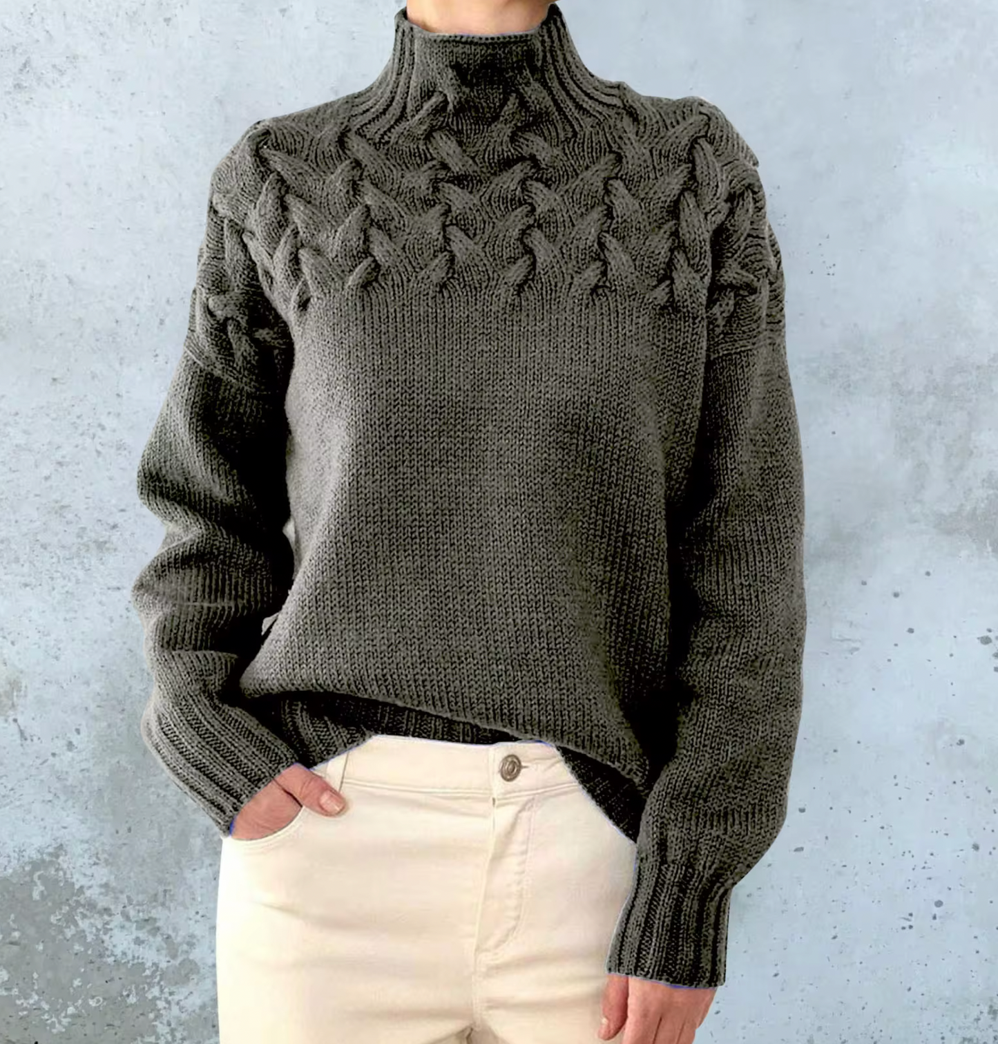 Wisteria Jumper | Women’s Winter High-Neck Cable-Knit Jumper