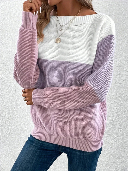 Tiara Jumper | Autumn Color Block Knitted Jumper