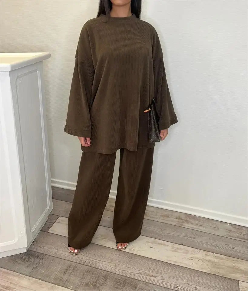 Tana Lounge Set | Autumn Relaxed Ribbed Two-Piece Set