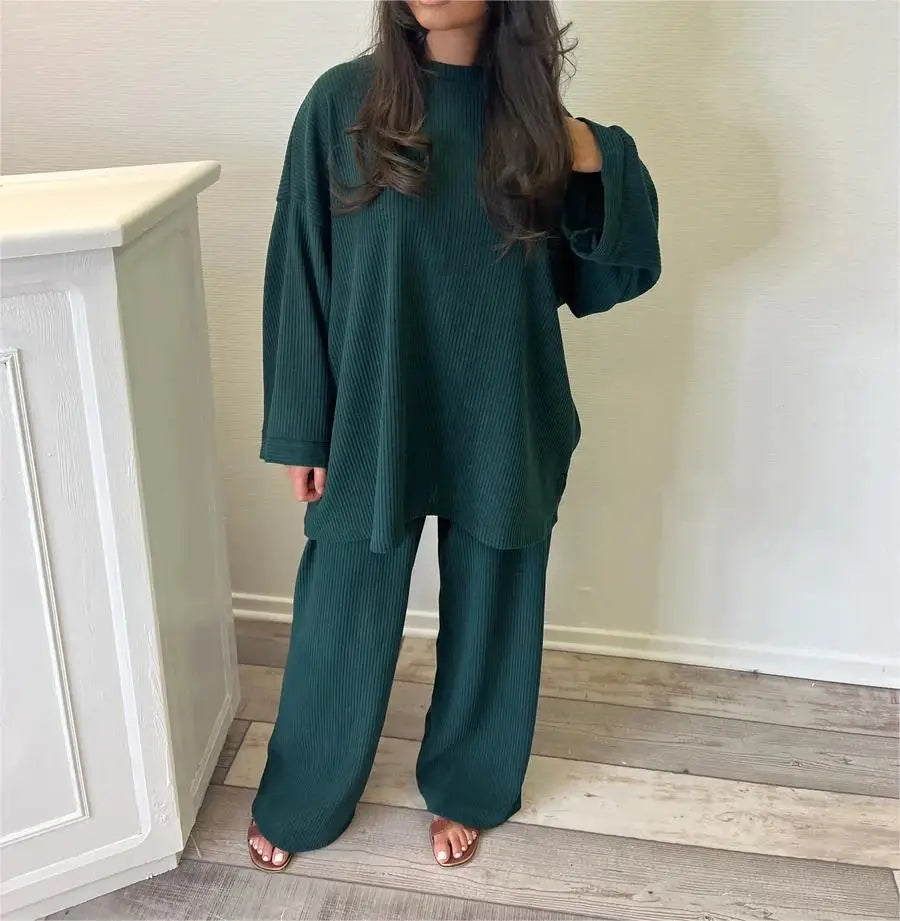 Tana Lounge Set | Autumn Relaxed Ribbed Two-Piece Set