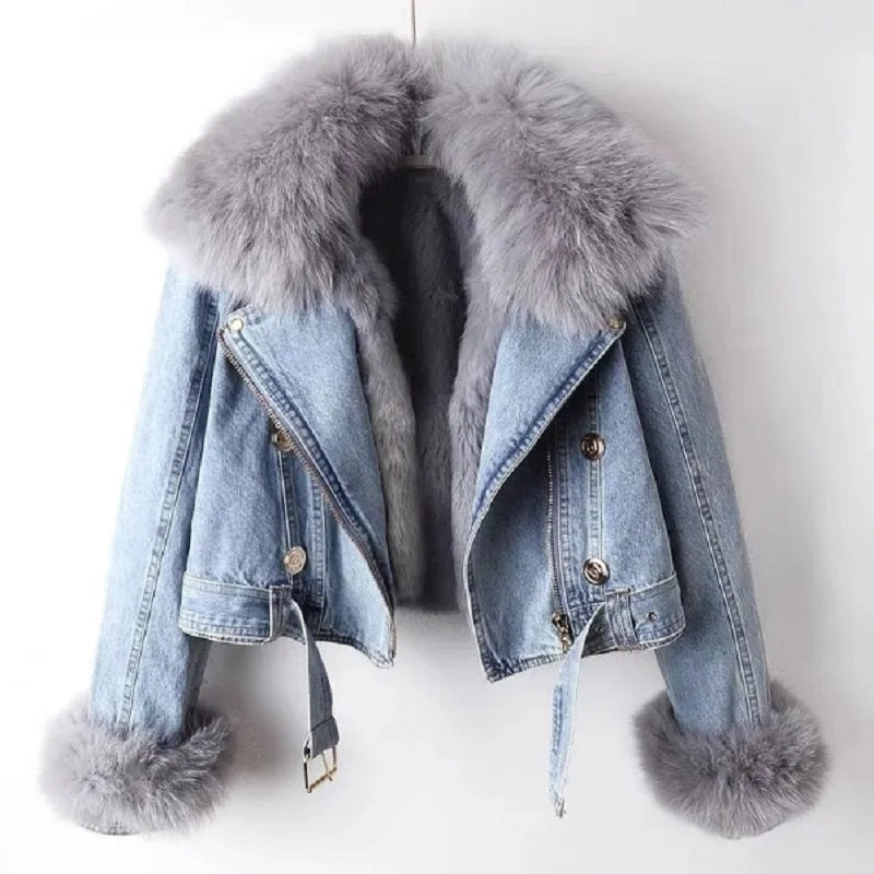 Wythea Jacket | Women’s Winter Denim Jacket with Faux Fur Collar
