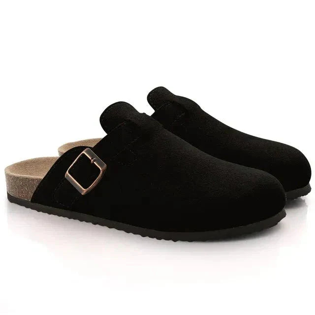 Vaida Slippers | Suede Slip-On Mules with Cork Sole for Men