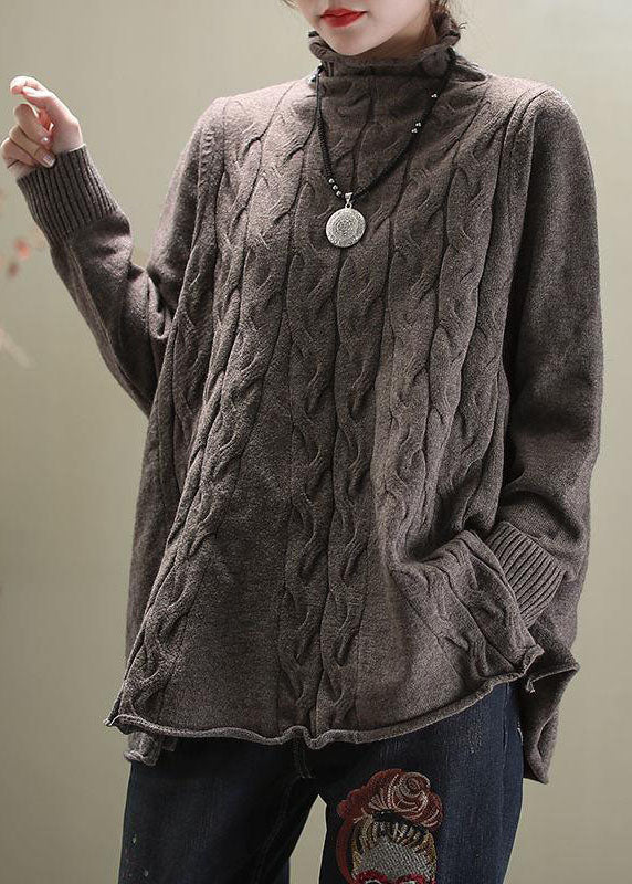 Vallie Jumper | Autumn Cable Knit High Neck Jumper