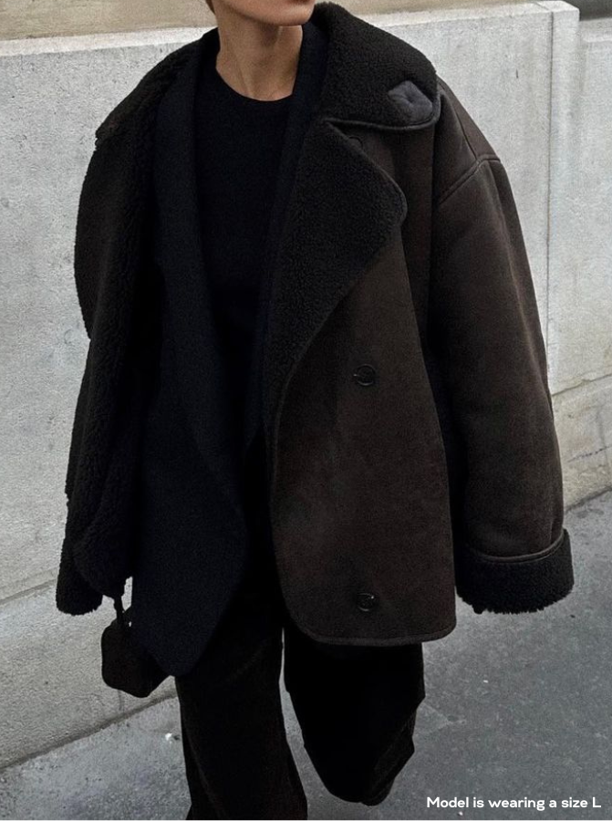 Sapphire Coat | Autumn Shearling-Lined Faux Suede Coat